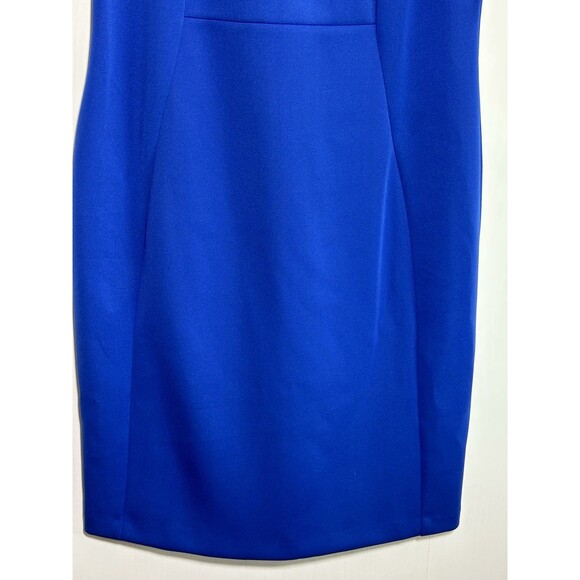 Calvin Klein Sheath Dress Womens 16W Blue Scuba Crepe Princess Seam Sleeveless - Picture 3 of 15